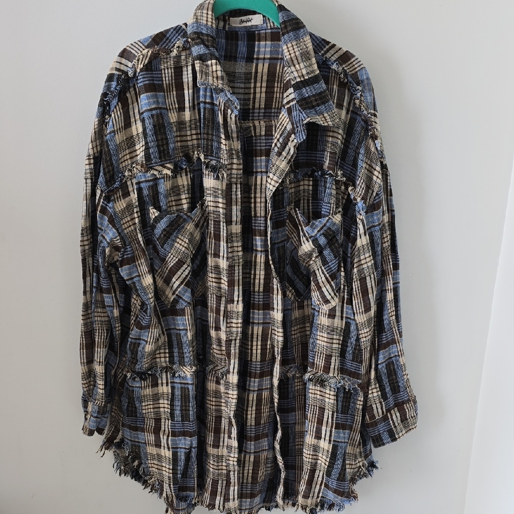 Plaid Button-Up Shirt Shacket